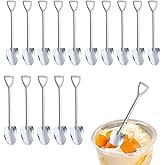 KINGSUPER 15 PCS Mini Shovel Spoons for Desserts 6 inch Stainless Steel Ice Cream Spoons Small spoons