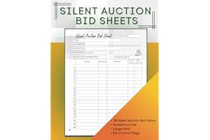 Silent Auction Bid Sheets 120 Large Print Forms: Fundraising Events and Charity Auctions Bidders Information Log. Track Buyer