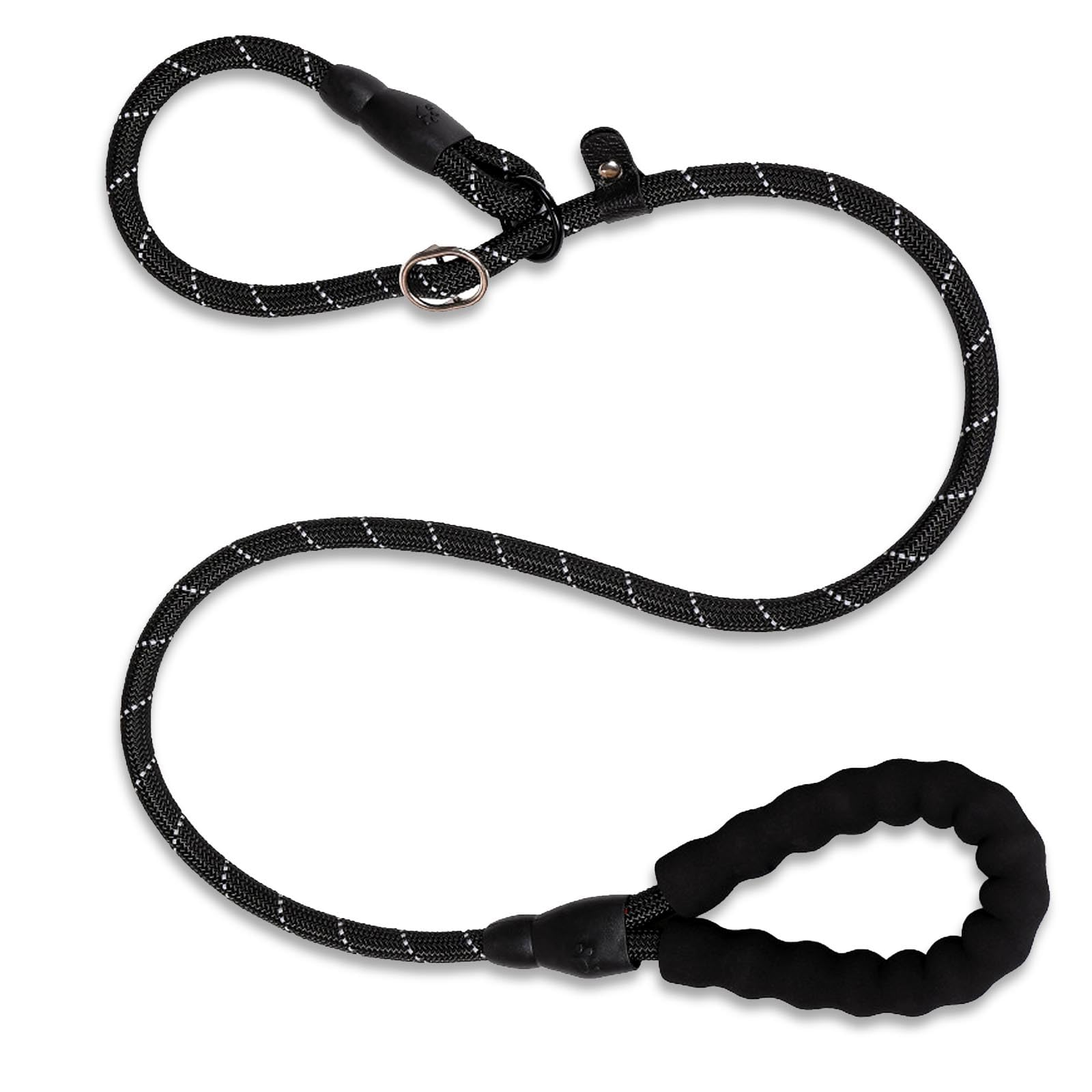 AWAVM Dog Slip Lead 6ft, Figure of 8 Dog Lead, Anti-pull Dog Training Leash Rope Lead with Durable Padded Handle, 6FT/182cm, Black