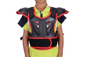 WINGOFFLY Kids Chest Spine Protector Body Armor Vest Protective Gear for Dirt Bike Motocross Snowboarding Skiing, Red L