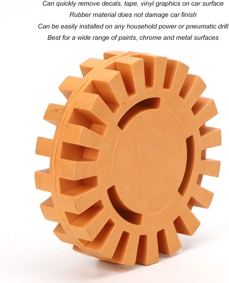Car Sticker Remover Rubber Eraser Wheel for Decal Pinstripe and Adhesive Removal, Black - Image 4