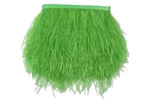 Shekyeon Ostrich Feather Trim Fringe Used Wedding Sewing Crafts Costumes Decoration Pack of 2 Yards(Lime Green)