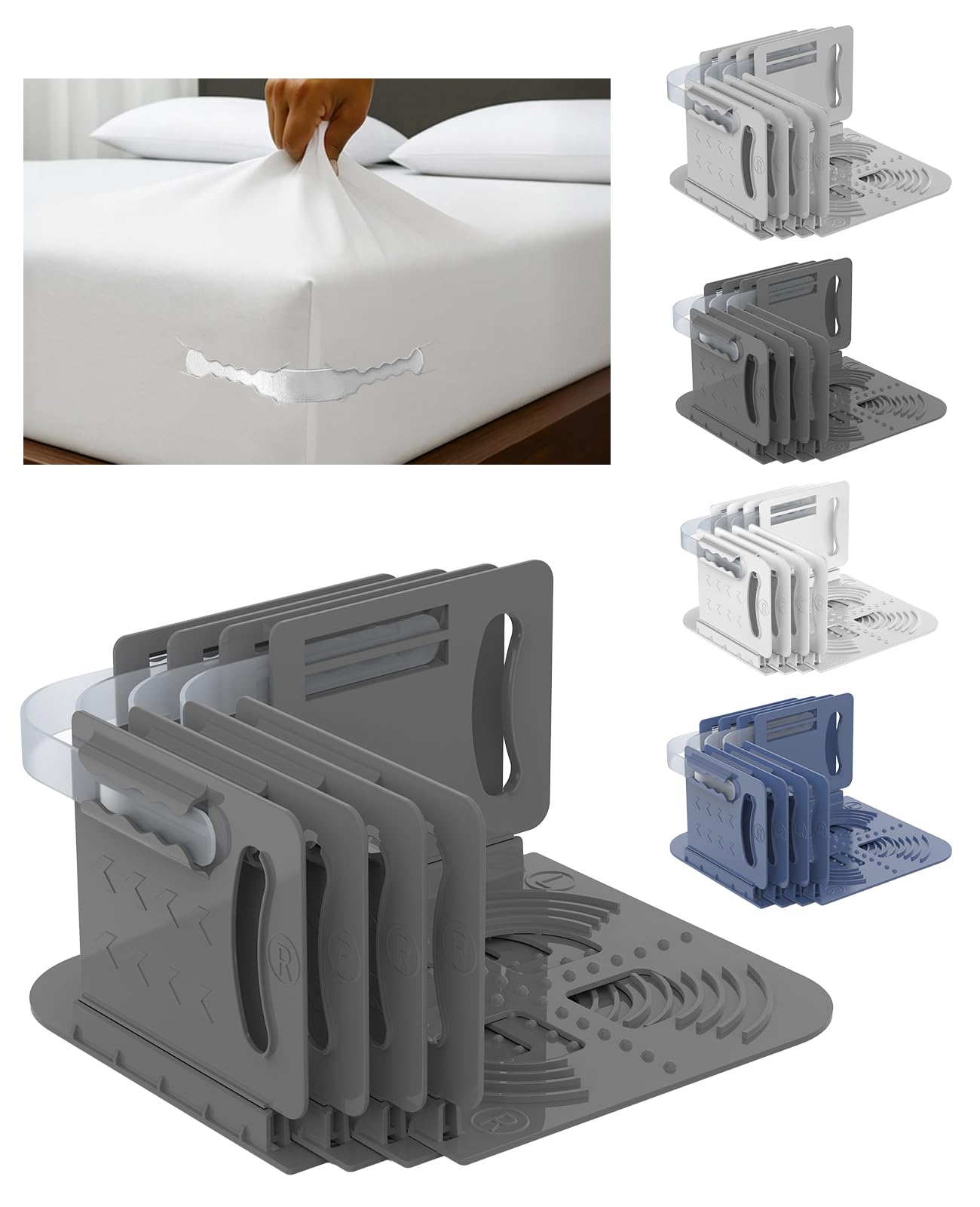 Photo 1 of Tug Proof Bed Sheet Holders Set of 4 Keep Sheets Firm & Tight , Fitted Mattress Corners, College Dorm Room Essentials For Girls , Black Lock Keeper King Queen Bed Bedding Accessories Rv Bedroom