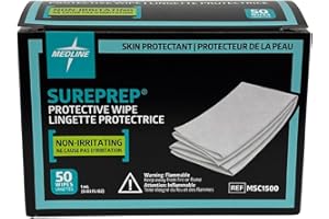 Medline SurePrep Skin Protective Barrier, Wipe - Premium Quality Medical Supplies for Skin Care and Protection, Pack of 50
