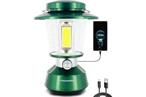 Durapower Rechargeable Camping Lantern,2800 Lumen Super Bright LED Camping Lantern, 5400 mAh Power Bank, IP44 Waterproof, 20 Hours, Portable Lantern for Hurricane, Power Outages