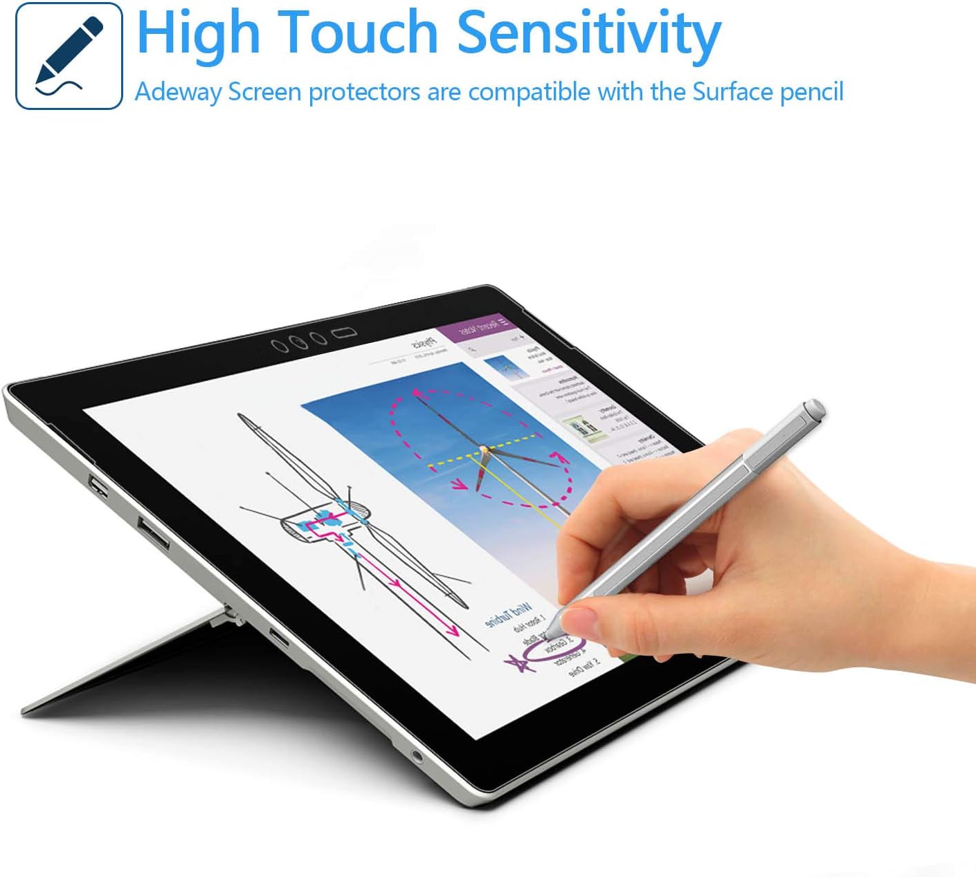 Adeway Screen Protector for Microsoft Surface Pro 6/5/4-12.3 inch,Compatible with Surface Pen - Image 5