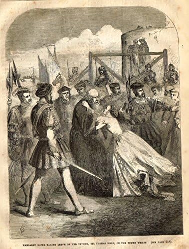 Cassell's English History - SIR THOMAS MORE ON THE TOWER WHARF - Engraving - 1857