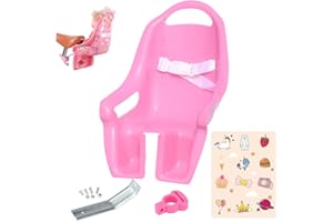 Glerc Doll Bicycle Seat with Stickers, Cute Seat for Dolls and Plush Toys, Princess Style Girls Bike Accessory Fits Most Kids Bike, Multiple Colors