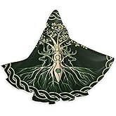 Celtic Ritual Norse Nordic Viking Goddess Wiccan Wicca Halloween Wizard Witch Hooded Robe Cloak Christmas Hoodies Cape Cosplay For Adult Party Favors Supplies Dresses Clothes Gifts Costume