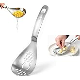 5 in 1 Egg Separator for Raw Eggs, Potato Masher Multifunction Cooking Spoon, Egg Yolk Separator, Grater Plate, Bottle Opener &amp; Slotted Spoon 304 Stainless Steel Thickened (Cooking spoon)