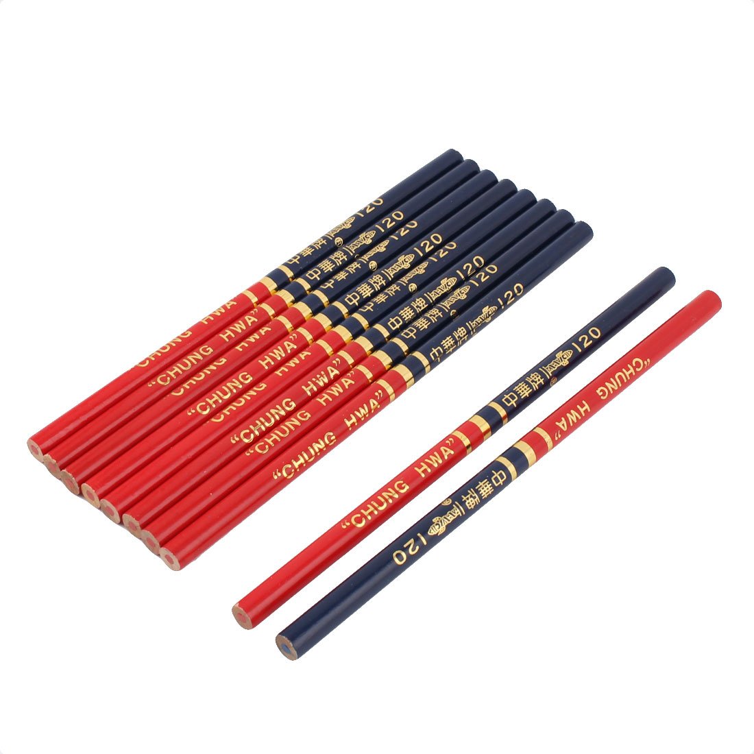 Sourcingmap Dual Head Red and Blue Pencils - Double Ended Colored Erasable Pencils for Office and Home (Pack of 10)