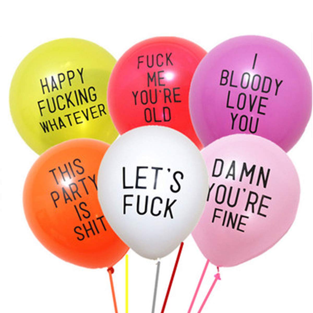 Geekbuzz 25 x 12 Inch Latex Balloons Hilarious Abusive Party Balloons for Adults