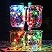 6-Pack Solar-powered Mason Jar Lights 20 LEDs(6 Hanger Included / No Jar),5 Colors Twinkle Jar Waterproof Hanging Lantern,Outdoor Garden String lighting Lids for Regular Mouth Jars for Christmas Patio