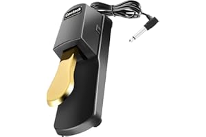 Cootack Universal Sustain Pedal Suitable for Yamaha Casio Roland Electronic Keyboards, Digital Piano & More Gold