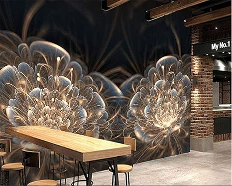 Amazon Djskhf 3d壁紙ファンタジーインテリア見事な花コーヒーテーブルデスクデザインオフィスバーツール背景壁 400x280cm 壁紙