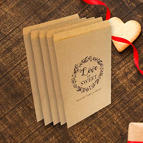 image for FRIDAY NIGHT 50Pcs Wedding Favors Candy Buffet Bags - Brown Kaft Paper