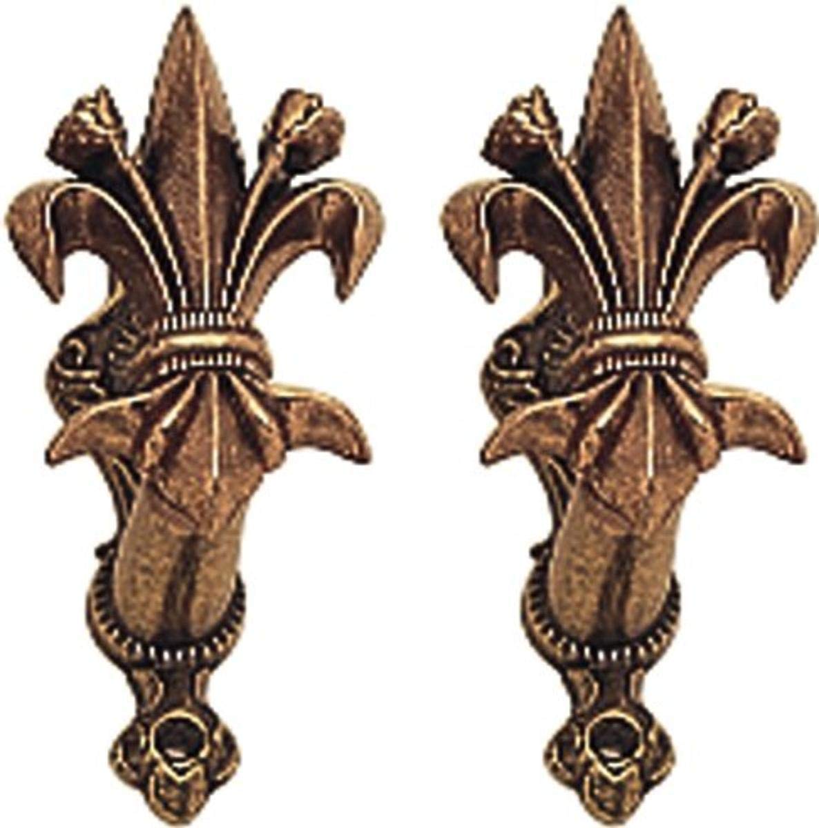 Denix Wall Bracket 'Bourbon Lily' Pull-Out, Brass Colour, Set of 2