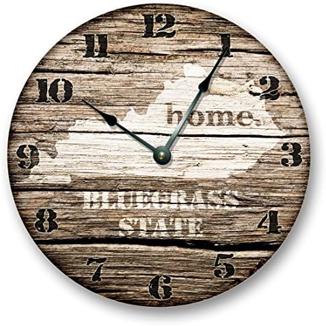 Fancy This Kentucky State Map Wall Clock Old Weathered Boards Rustic Cabin Country Decor