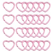 Heart Shape Key Ring, Pink, Colorful Split Ring 25pcs | Rainbow Jump Ring, Leather Craft, For Key Chains Connectors Jewel