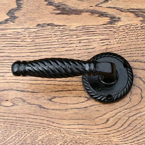 Black Door Handles Vintage Antique Traditional Sold in Pairs 12 Versions (Twisted Lever)