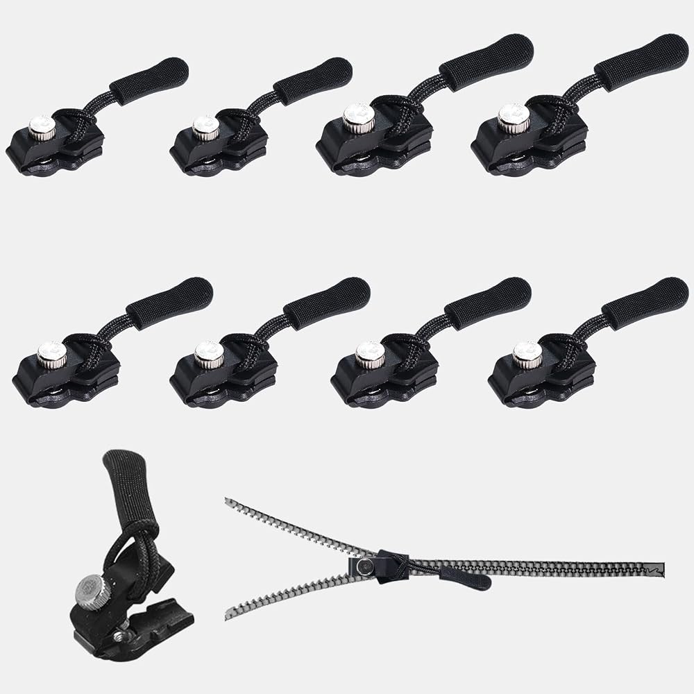 RichLuck 8PCS Zipper Repair Kit - 3 Sizes Zipper Slider Replacement