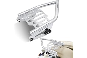 VPZMT Chrome Detachable Mounting Luggage Rack Fits for Harley Touring/Street Glide/Electra Glide/Road King/Road Glide Rear Gr