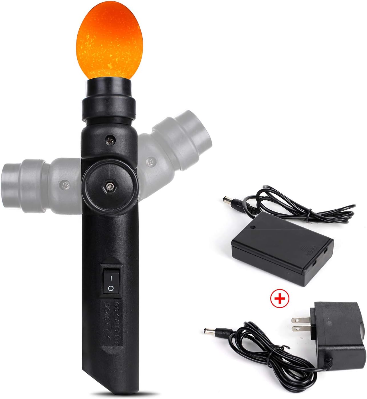 2018 Style 160 Degree Adjustable Bright Cool LED Light Egg Candler Tester, Including 3 Sizes Candler Cover, 3AA Batteries Cell Box (Battery Not Included), for Brooder Chicken Quail Poultry