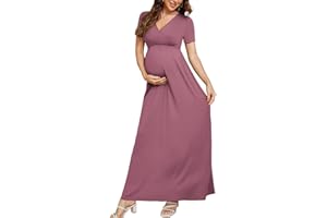 Xpenyo Maternity Maxi Dress Women Casual Wrap Long Baby Shower Pregnancy Dresses