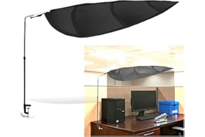 P POLERDEN Black Office Cubicle Light Shield and Desk Shade -Cubicle Shade，UV-Resistant Blocks Overhead Light, Glare and AC Airflow, Ideal for Light Sensitive Workers, Cubicle Privacy and Comfortable Workspaces
