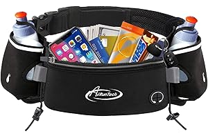 AiRunTech Hydration Running Belt with Water Bottle, Hiking Fanny Pack for Phone and Wallet Holder, Running Bag Runners Essent