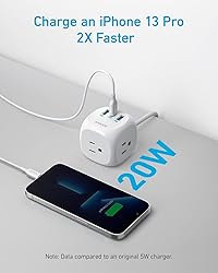 Anker 20W USB C Power Strip, 321 Power Strip with 3