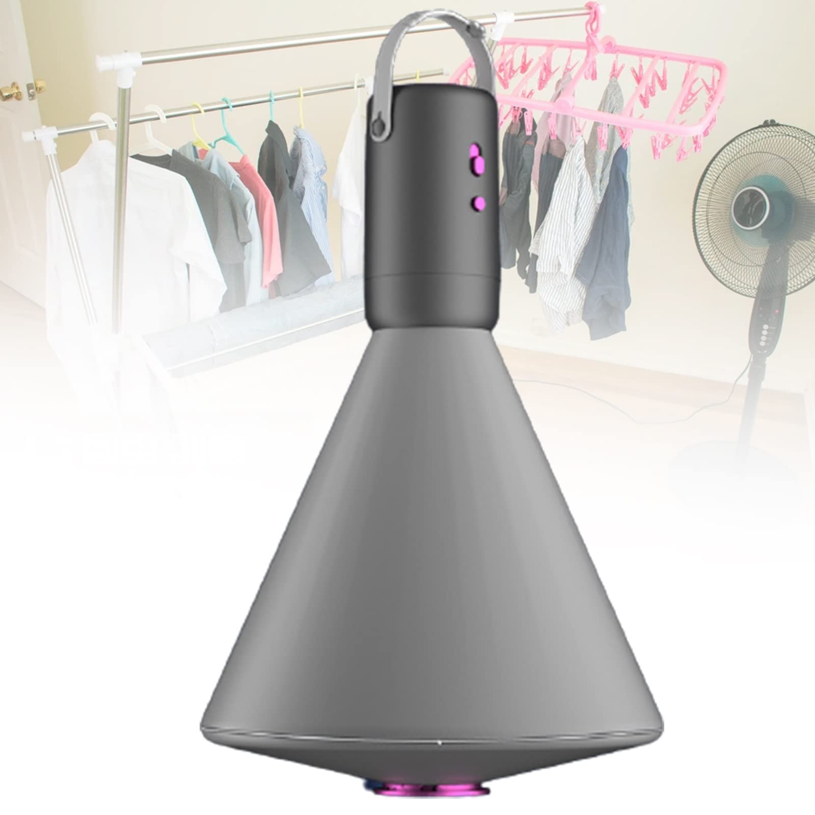 Luckyzl ​Handheld Electric Clothes Dryer, Folding Clothes Dryer, Foldable Clothes Drying Rack (Anion), Large Capacity Compact Tumble Dryer, Warm Blanket Drying Shoes Hair Dryer