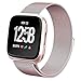 hooroor Compatible Bands Replacement for Fitbit Versa Smart Watch Women Men Small Large, Milanese Loop Stainless Steel Metal Sport Bracelet Strap Magnet Lock Wristbands Silver Black Rose Gold Lavender