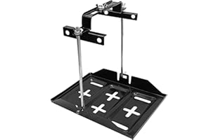 UOIENRT Battery Hold Down Tray Kit, Storage Battery Holder Corrosion-Resistant Steel Adjustable Bracket Clamp for Boat, Car, Marine, 23cm Bolt with 34cm Battery Tray
