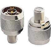 BOOBRIE 2-Pack N to F Coax Adapter N-Type Male to F-Type Female Antenna RF Connector Low Loss for ADS-B Antenna/Analyzer/Rout