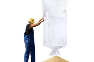 Hoolerry 1 Pcs FIBC Bag Bulk Sack Bulk Bag for Construction Dumpster Sand 1 Ton 3300lbs 35x35x43 in Heavy Duty Large Sand Sac