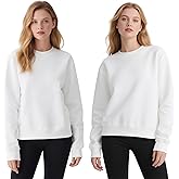 LaiHiulaan 2 PCS Crewneck Sweatshirt White Sublimation Polyester Sweatshirts For Women