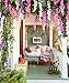 Veryhome 6pcs Artificial Silk Wisteria Vine Rattan Garland Fake Wisteria Hanging Flowers Purple Wedding Party Home Garden Outdoor Ceremony Floral Decor,3.18 Feet (Purpule-2)