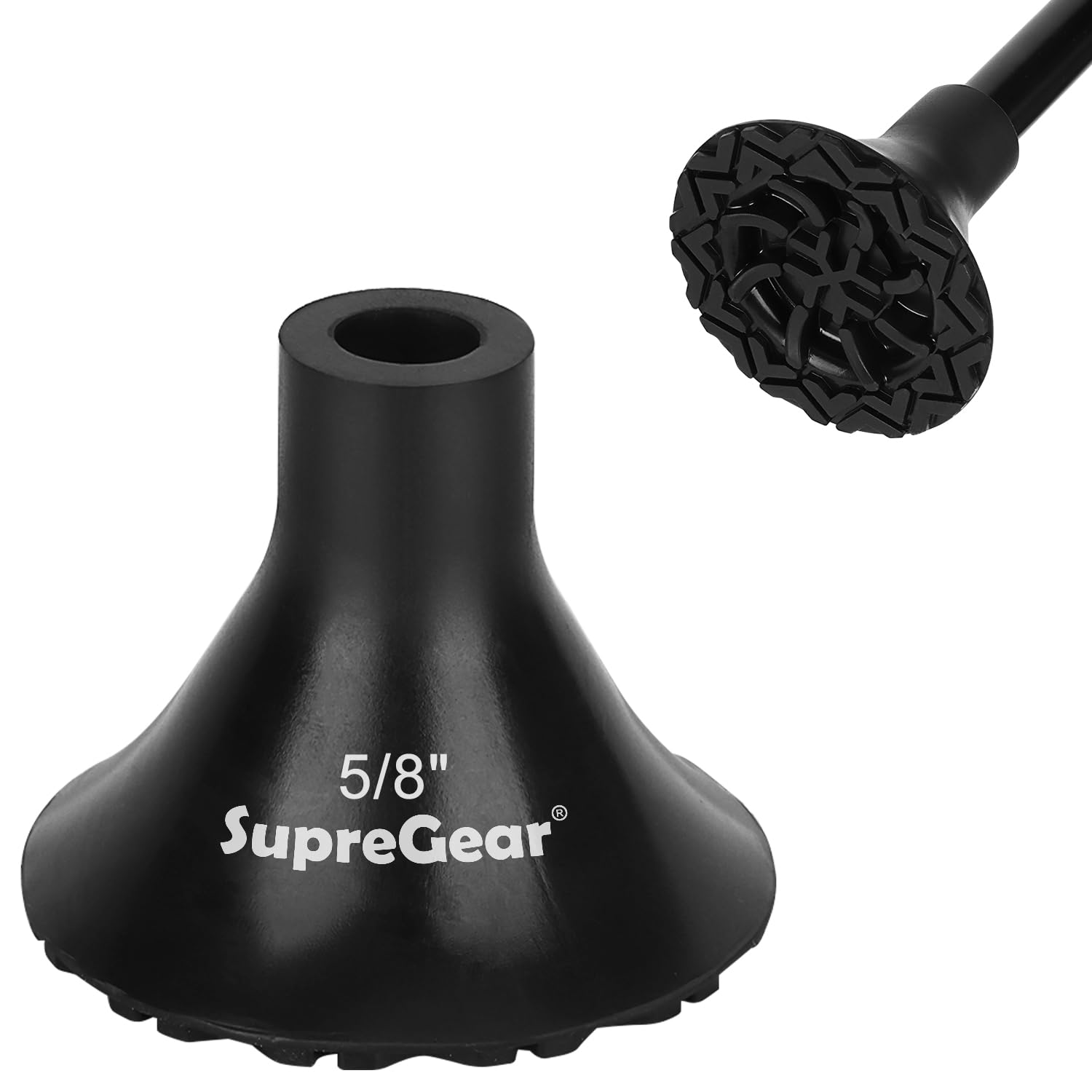 supregear Rubber Ferrules 16 mm, Anti-Slip Heavy Duty Rubber End Caps for Walking Sticks All Terrain Foot Pad for Extra Stability, 16 mm Sturdy Replacement Accessories for Seniors, 1-Pack/Large
