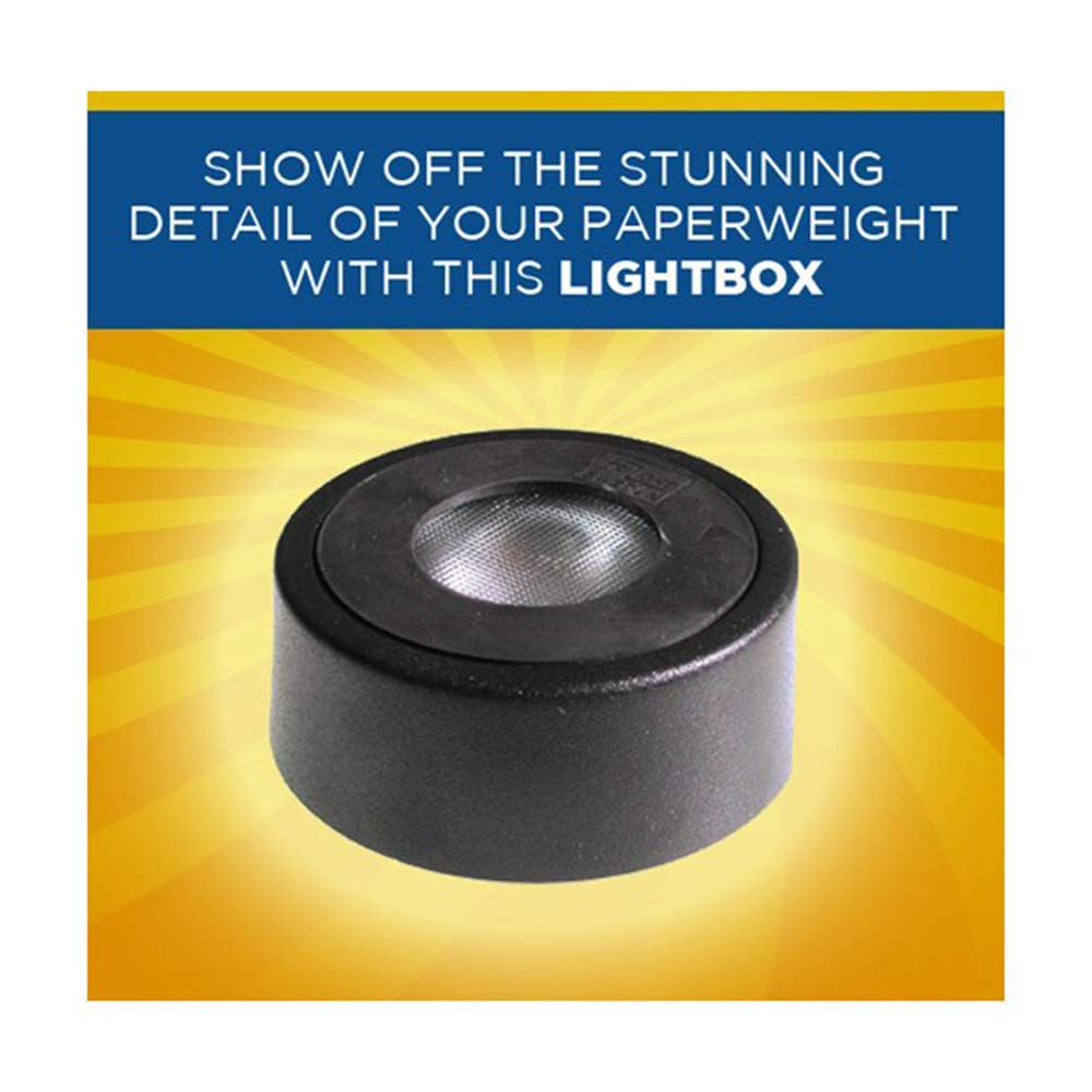 Dartington Crystal LED Lightbox, Single | Illuminate your paperweight art with this LED light box | 74mm (dia) | 28mm (h) | Battery-powered lights enhance the inner designs | bringing colour to life