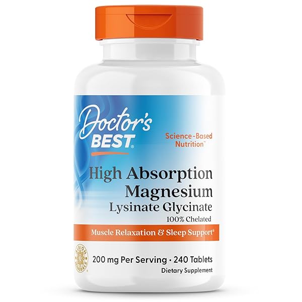 DOCTOR’S BEST HIGH ABSORPTION MAGNESIUM GLYCINATE LYSINATE, 100%...