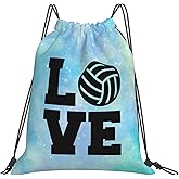 AIMASTZ Love Volleyball Unisex Drawstring Backpack Bag Sport Gym Travel Swim Sackpack