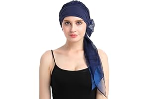 FOCUSCARE Chemo Headwear Turbans for Women Long Hair Head Scarf Headwraps Cancer Hats