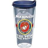 Tervis Marines Made in USA Double Walled Insulated Tumbler Travel Cup Keeps Drinks Cold & Hot, 24oz, Pride