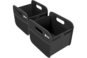Sposuit Trunk Organizer for Car - Collapsible Split Trunk Storage with Reinforced Handles, SUV Trunk Organizers for Grocery C