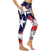 QIVICIMA Womens High Waist Workout Leggings Halloween Christmas Gym Plaid Printed Tummy Control Yoga Pants with Pockets