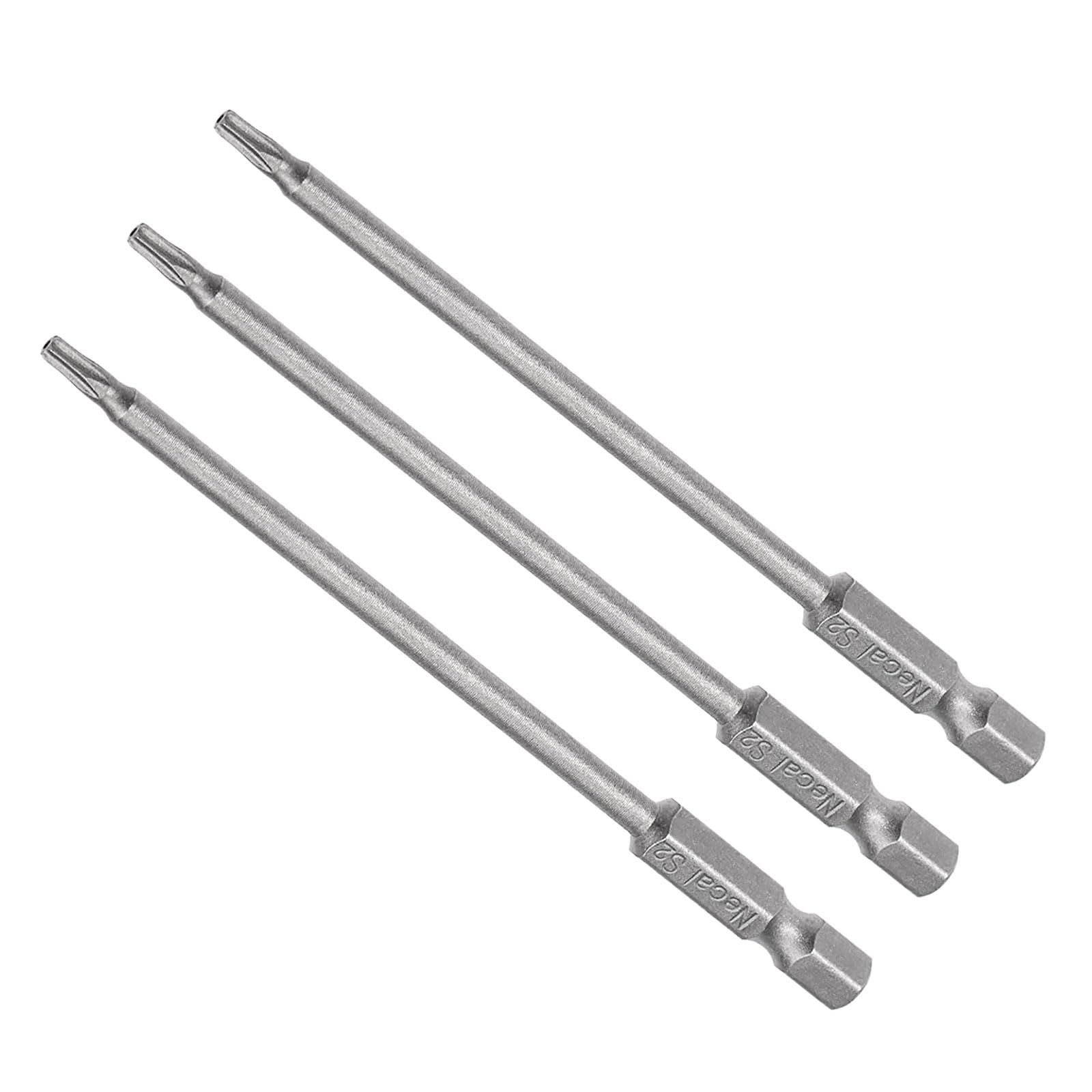 CoCud T10 Torx Head Screwdriver Bit, 4" Long 1/4 Inch Hex Shank, Magnetic Security Tamper Proof Star Drill Driver - (Applications: for Repair), 3-Pieces