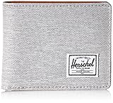 Herschel Supply Co. Men's Hank RFID Blocking Wallet, Light Grey Crosshatch/Tan Synthetic Leather