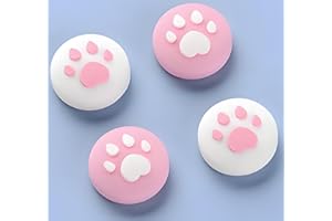 Cat Paw Thumb Grip Joystick Caps for Switch/OLED/Lite Console, Cute Silicone Joystick Cover Replacement Thumb Grip Covers for
