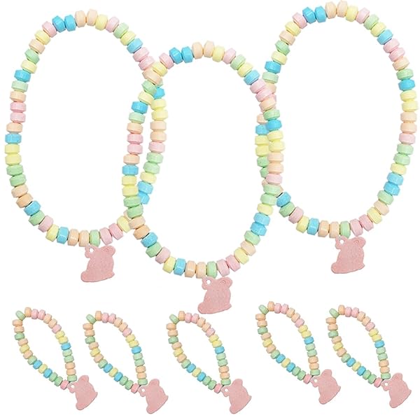 FRUIDLES EASTER BUNNY CANDY BRACELET & NECKLACE, MULTICOLOR...